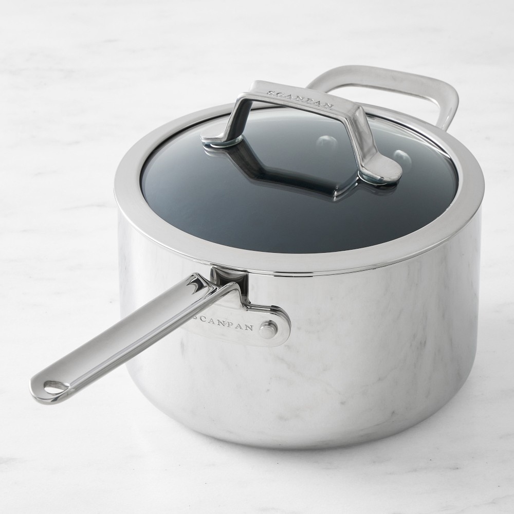SCANPAN® TSS+ Stainless-Steel Nonstick Saucepan, 4-Qt.