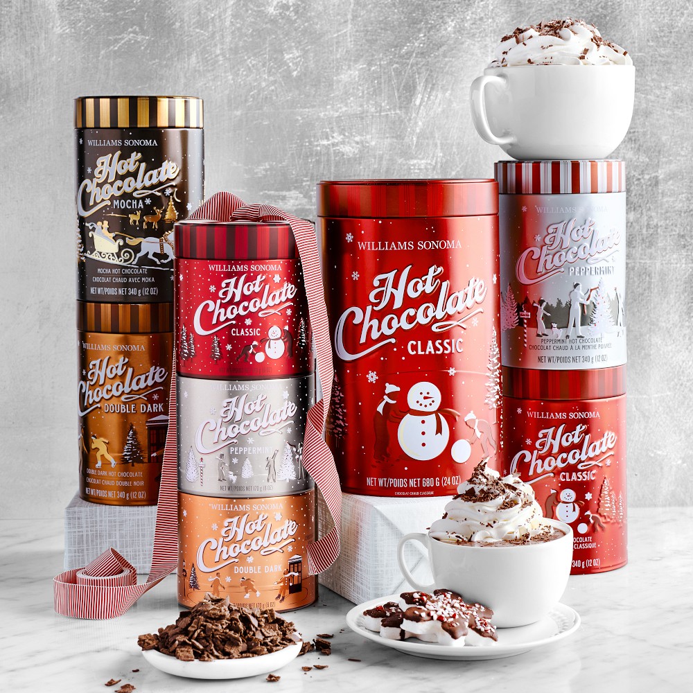 Williams Sonoma Peppermint Hot Chocolate & Classic Hot Chocolate, Set of 2