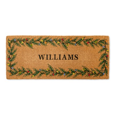 Williams Sonoma Evergreen Garland Doormat