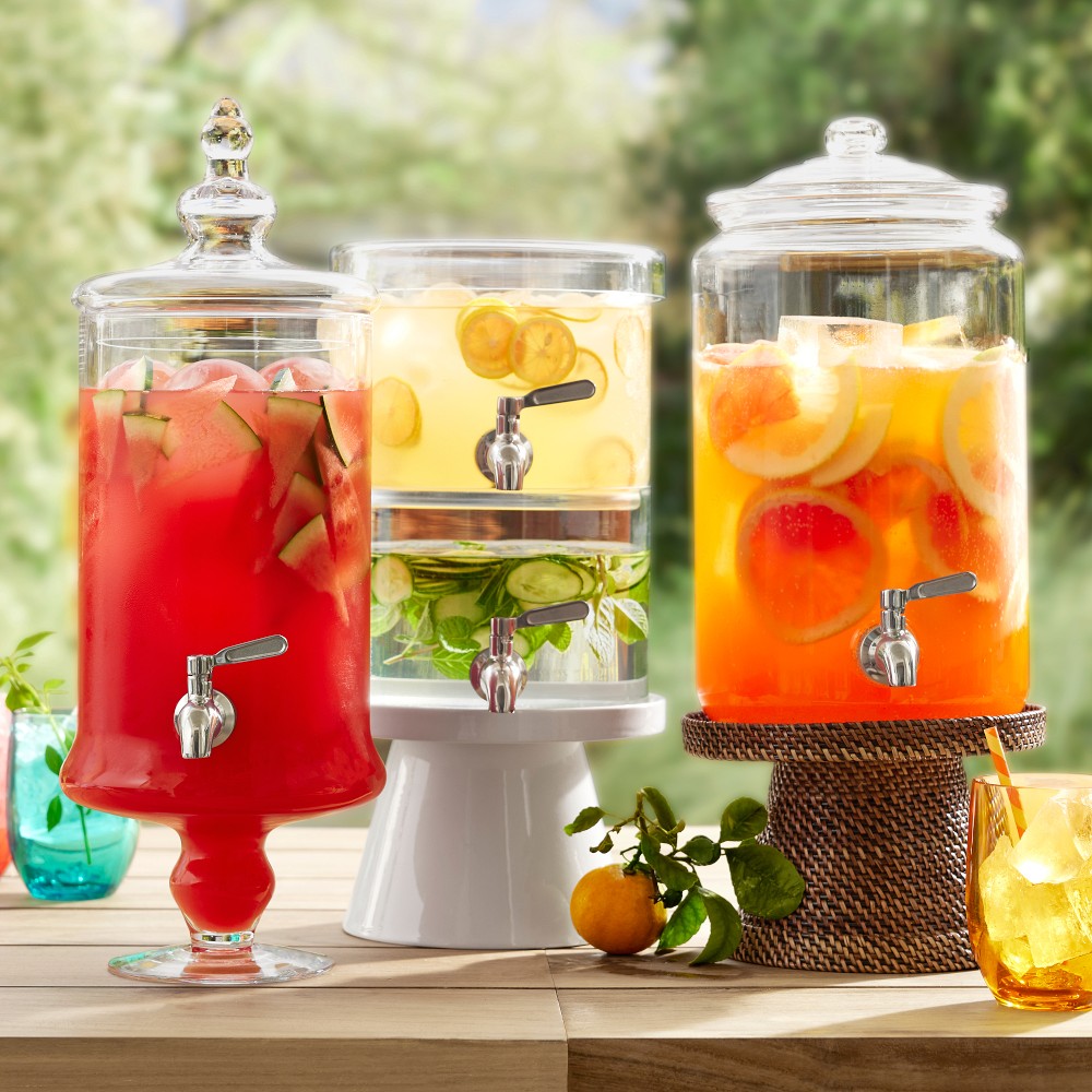 Glass Footed Beverage Dispenser