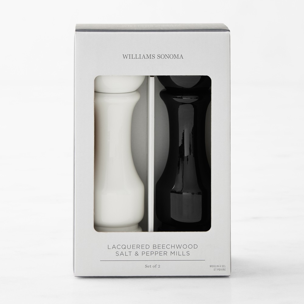 Williams Sonoma Black & White Salt & Pepper Mills Set, 7