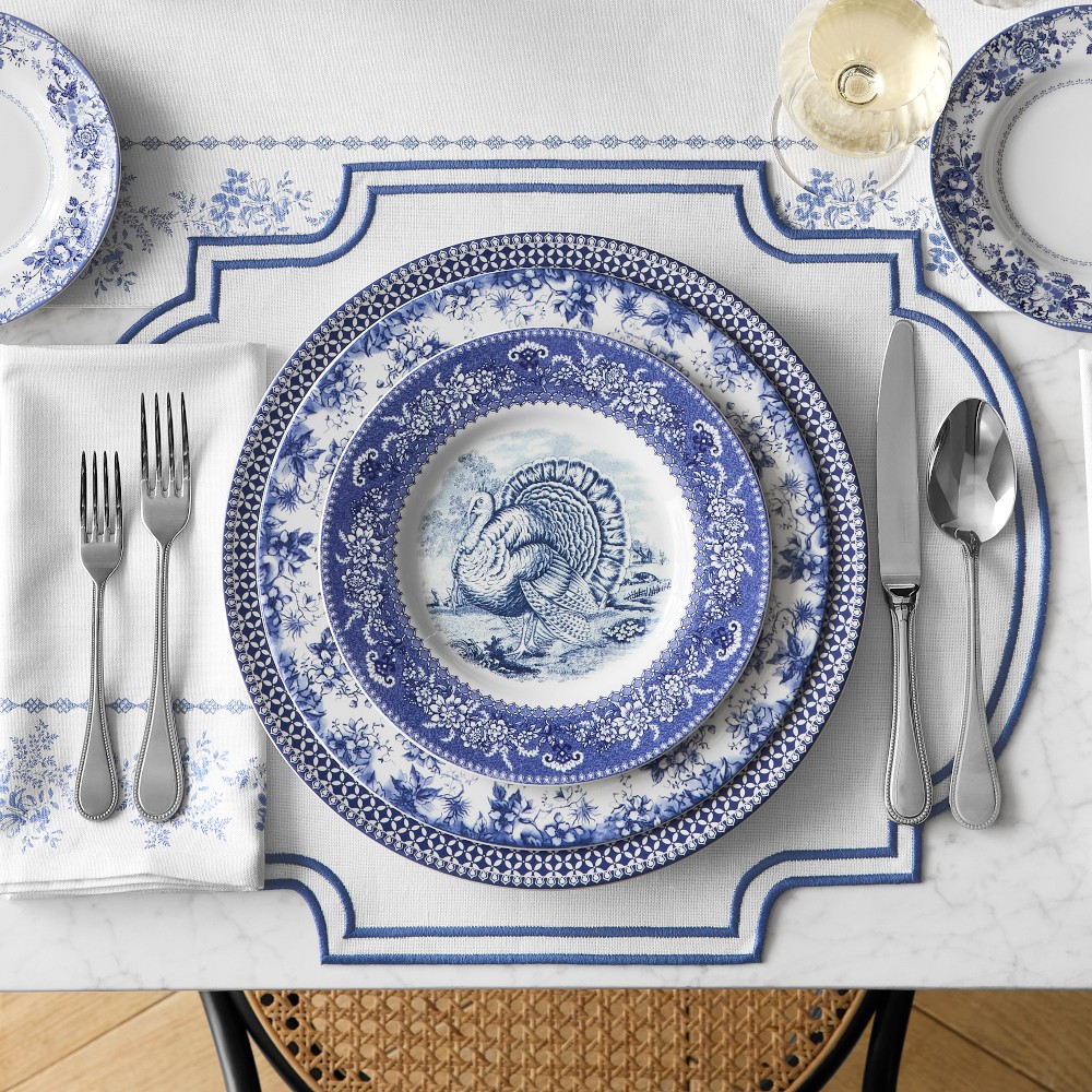 English Floral Turkey Salad Plates, Set of 4