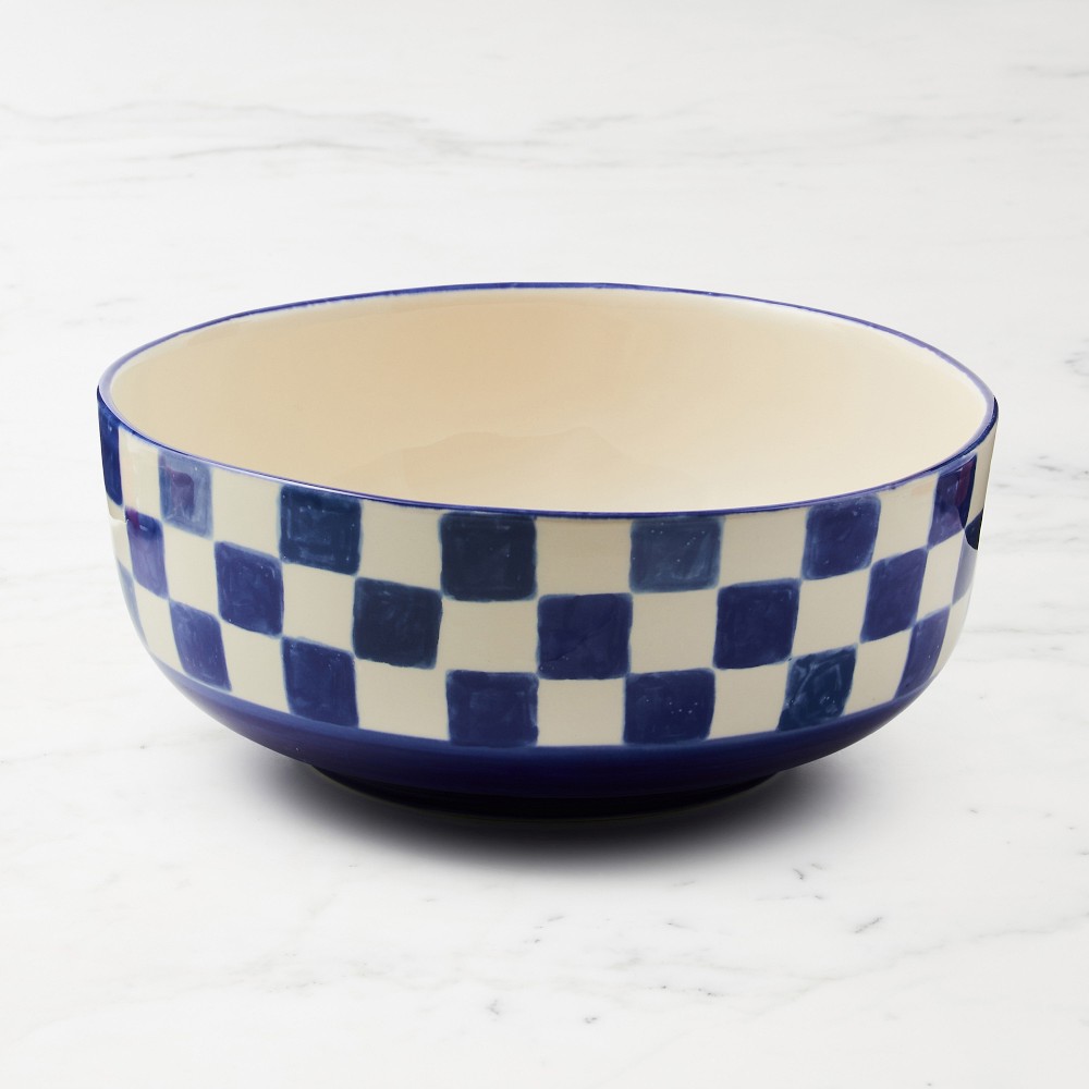 MacKenzie-Childs Stoneware Check Serving Bowl