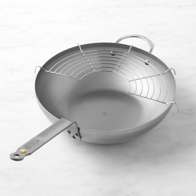 de Buyer Mineral B Carbon Steel Wok with Rack