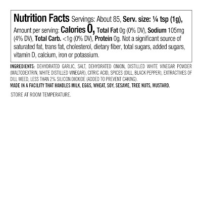 Williams Sonoma Wing Seasoning, Dill Pickle