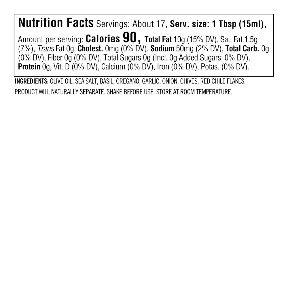 Williams Sonoma Pizza Oil, Herb