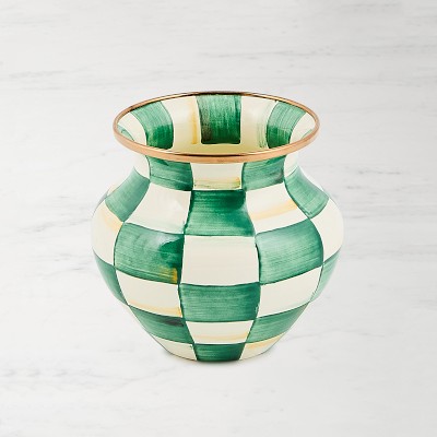 Mackenzie Childs Emerald Check Vase