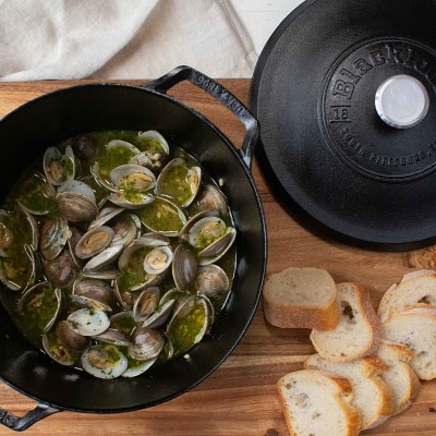 Lodge Blacklock Triple Seasoned Cast Iron 3-Piece Dutch Oven and Skillet Set