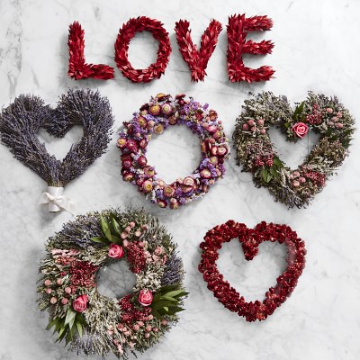 Pink Rose Garden Heart Live Wreath, 15