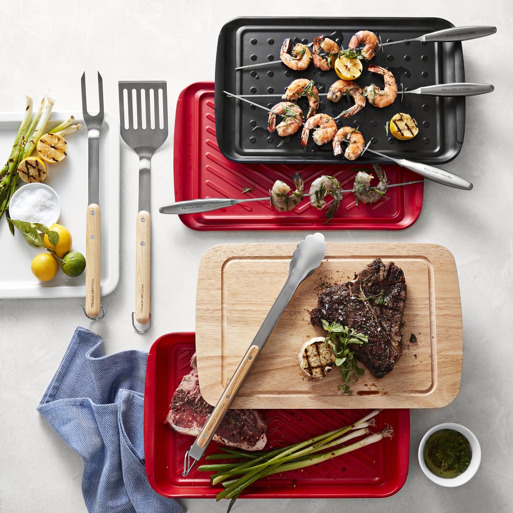Williams Sonoma 3-Piece BBQ Set, Ashwood Handled