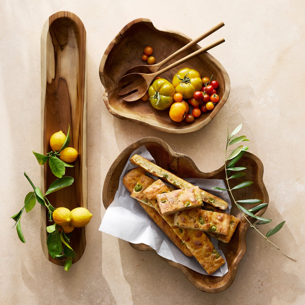 Live Edge Teak Bread Basket