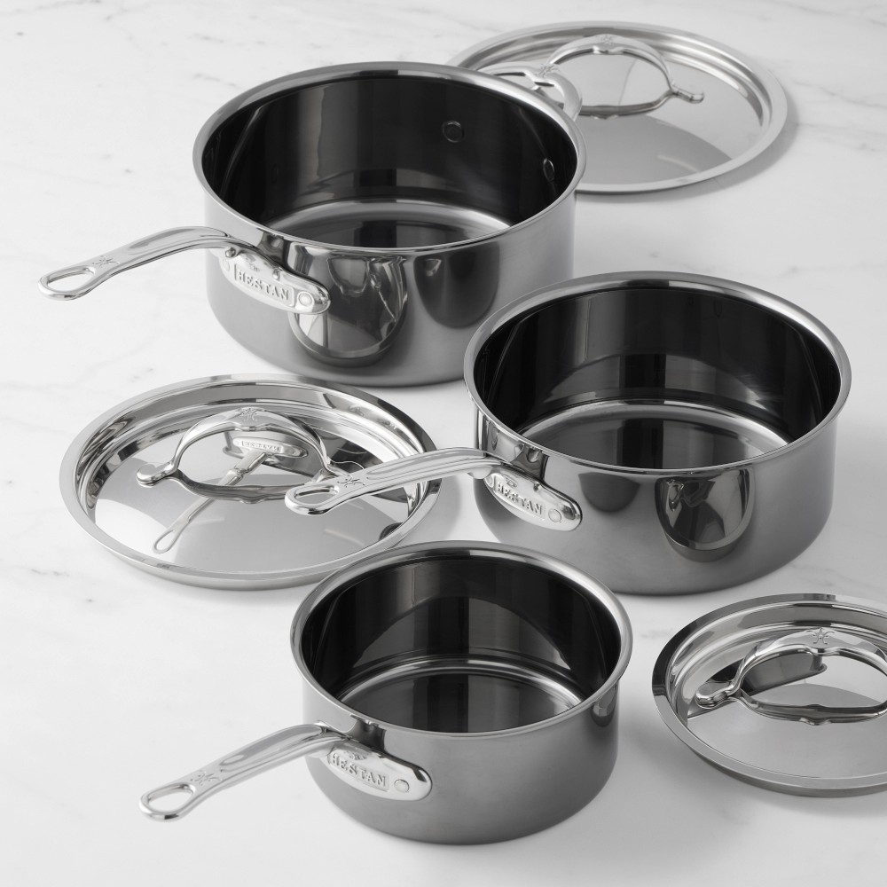 Hestan NanoBond® Titanium Stainless-Steel 3-Piece Saucepan Set