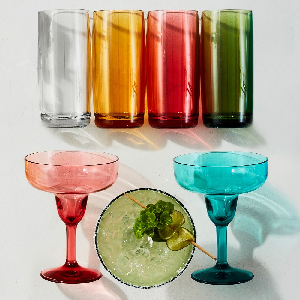 DuraClear® Tritan Outdoor Multicolored Highball Glasses, Set of 6