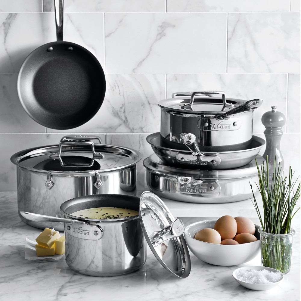 All-Clad D5® Stainless-Steel Pro Nonstick 10-Piece Cookware Set