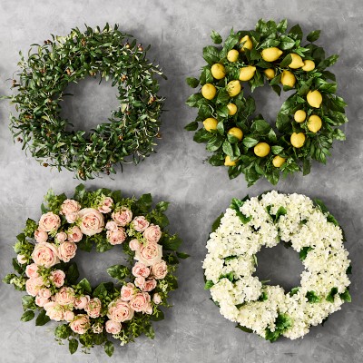 UV Protected Faux Olive Wreath, 26