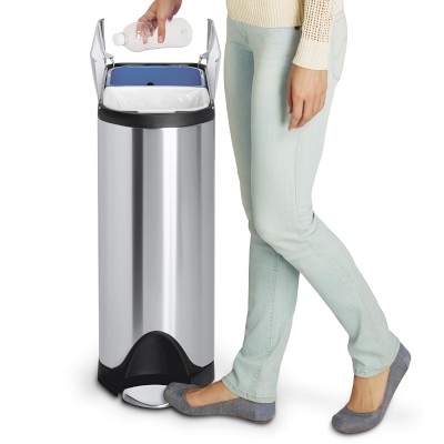 simplehuman™ 40-Liter Dual Compartment Butterfly Lid Kitchen Recycling Can