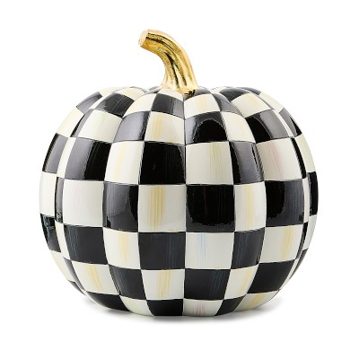 Mackenzie Childs Courtly Check Illuminated Jack O' Lantern