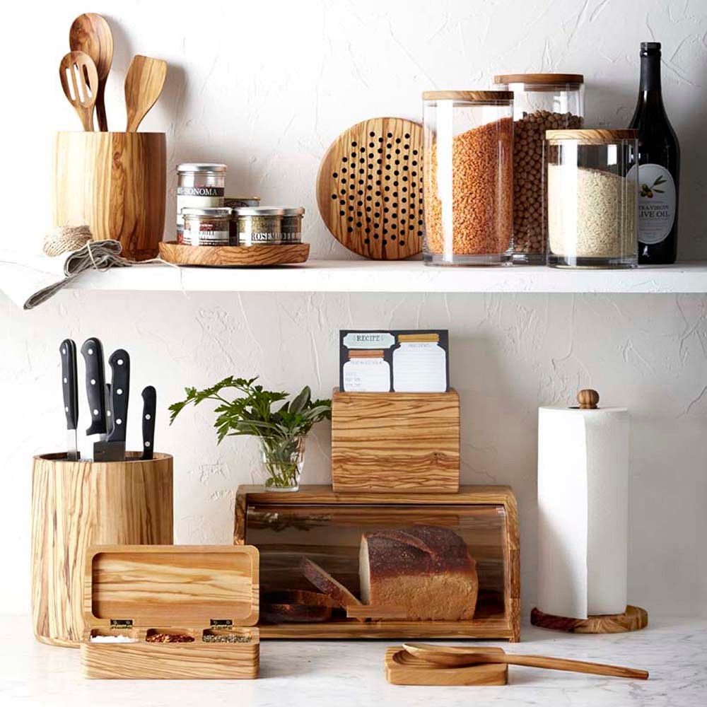 Williams Sonoma Olivewood Utensil Holder