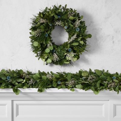Winter Greens Live Wreath & Garland