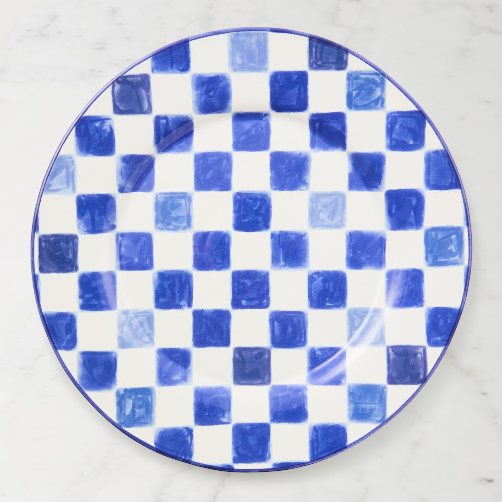 MacKenzie-Childs Stoneware Check Round Platter
