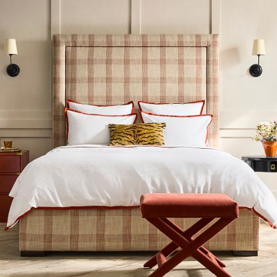 Irving Nontufted Upholstered Bed & Headboard with Welt