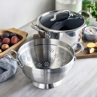 GreenPan™ Premiere Max Stainless-Steel Ceramic Nonstick Steamer Multipot, 6-Qt.