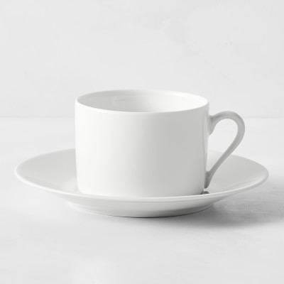 Apilco Tuilleries Porcelain Cups & Saucers, Set of 4