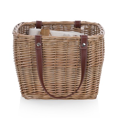 Terrabella Handwoven Picnic Basket Set for 2, Beige