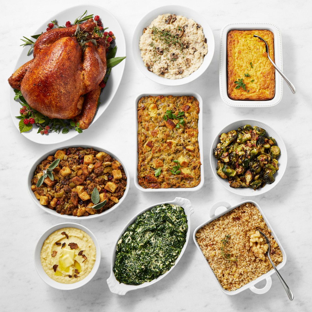 Williams Sonoma Deluxe Thanksgiving Pre-Brined Organic Turkey Dinner, Serves 12