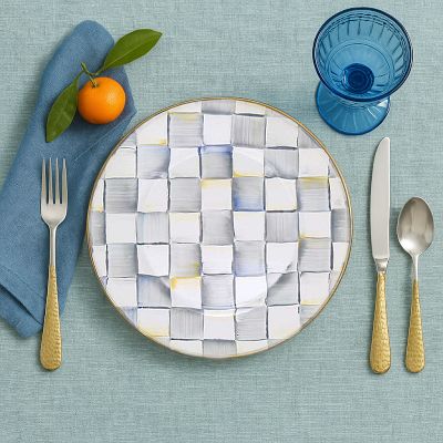 MacKenzie-Childs Sterling Check Dinner Plates