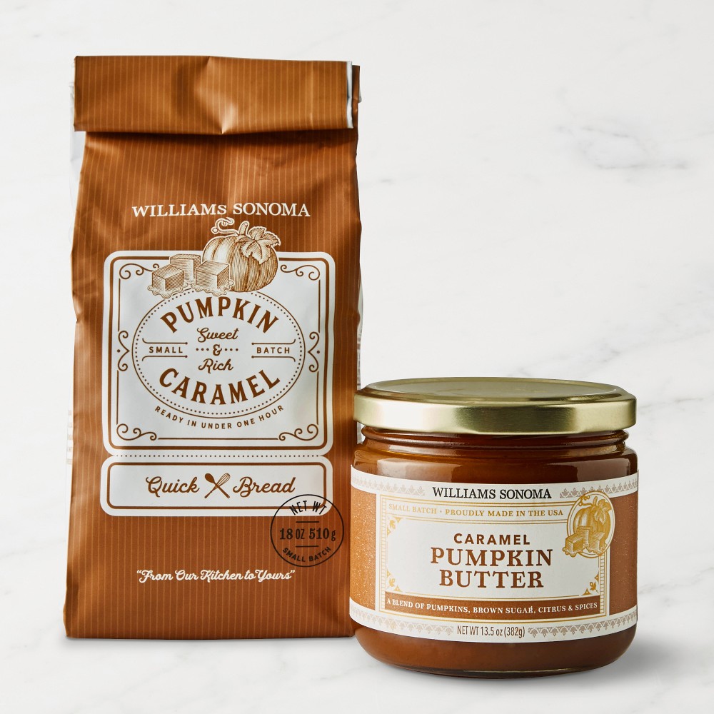 Williams Sonoma Pumpkin Caramel Quick Bread Mix & Caramel Pumpkin Butter