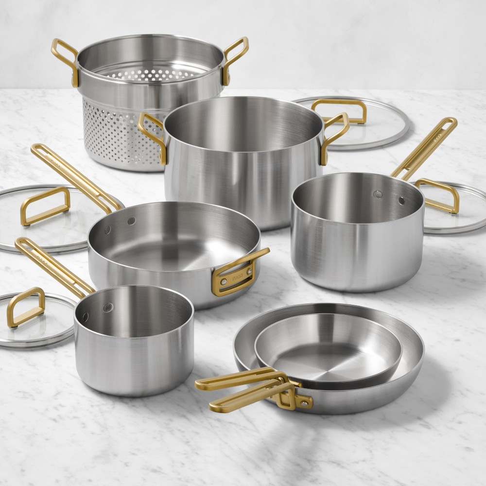GreenPan™ Stanley Tucci™ Stainless-Steel Uncoated 11-Piece Cookware Set