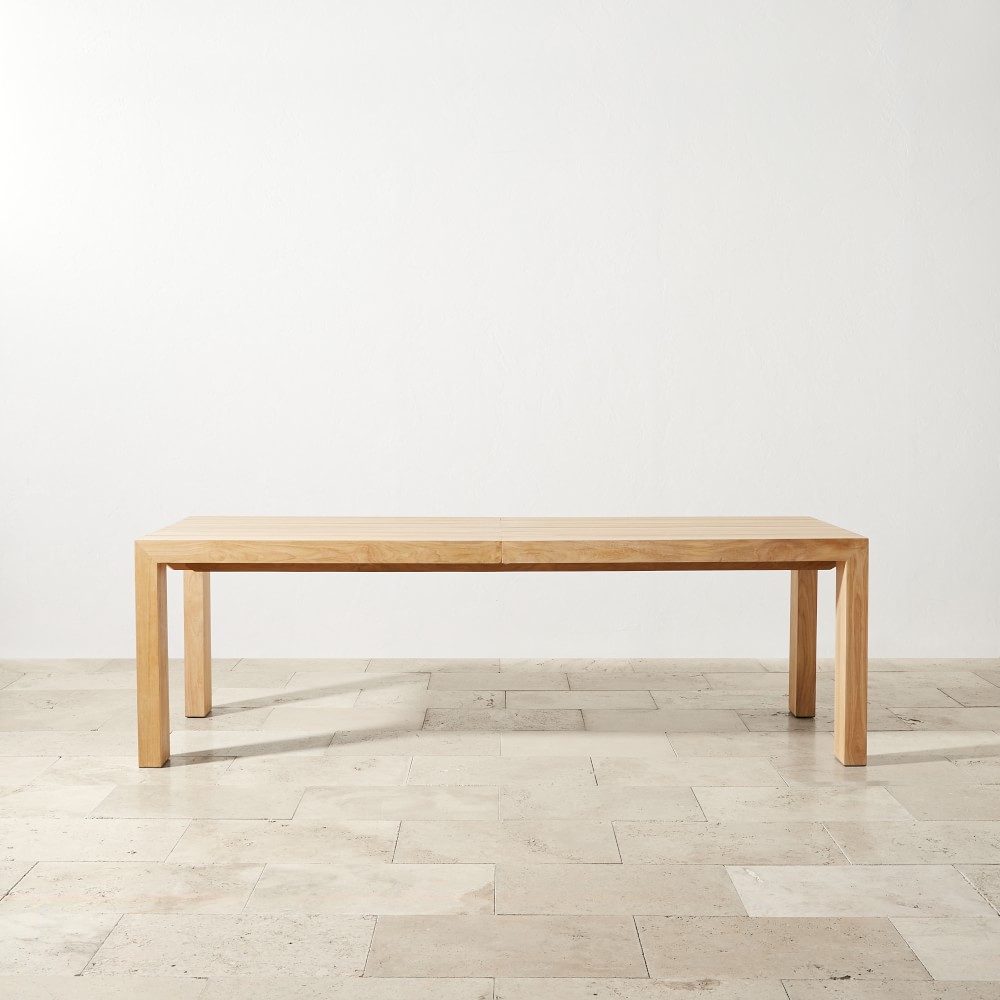 OPEN BOX: Larnaca Outdoor Natural Teak Extendable Dining Table