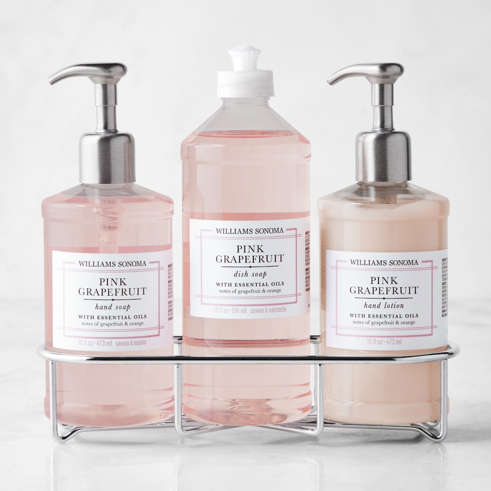 Williams Sonoma Pink Grapefruit Hand Soap, Dish Soap & Lotion 4-Piece Kitchen Set