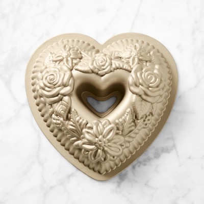 Nordic Ware Nonstick Cast Aluminum Floral Heart Bundt® Pan