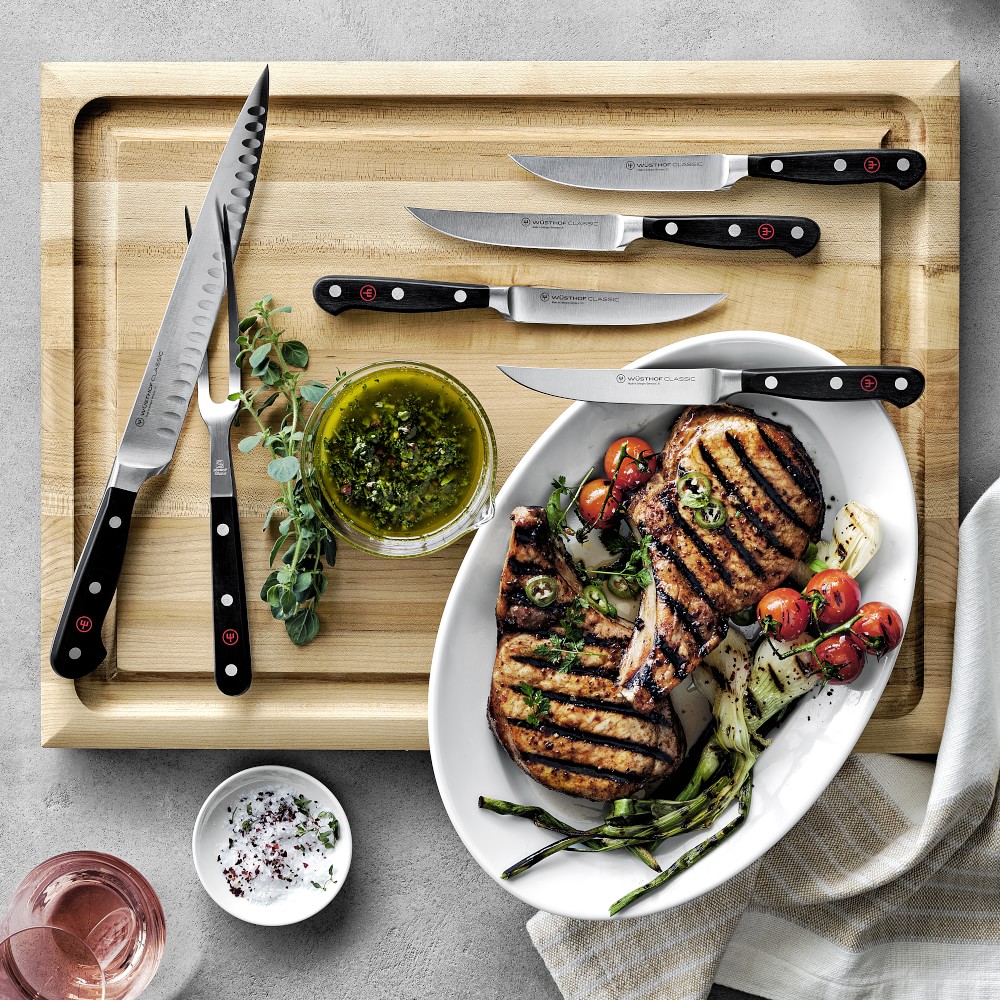 Wüsthof Classic Straight Carving Knife & Meat Fork Set
