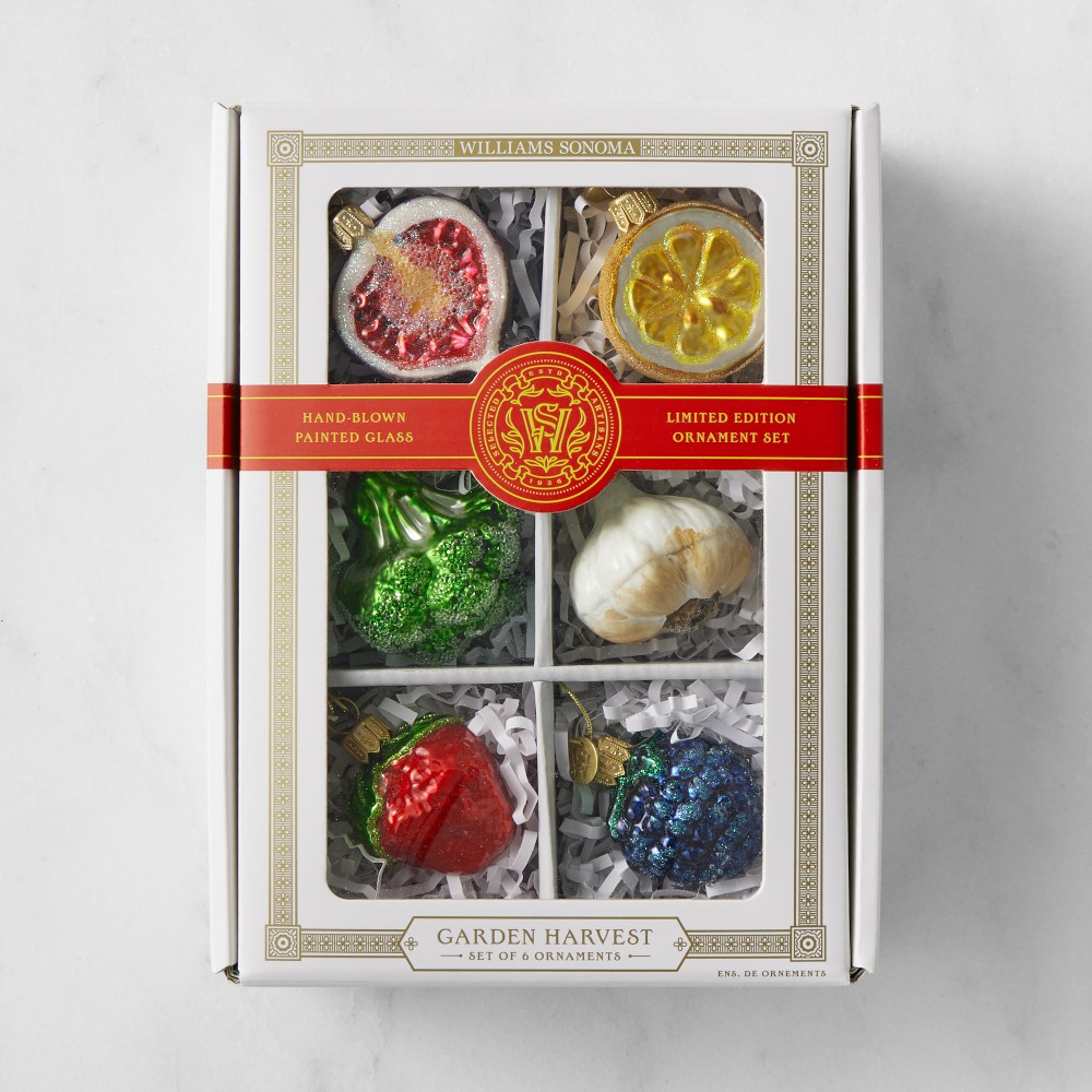Fruits & Veggies Ornaments, Set of 6