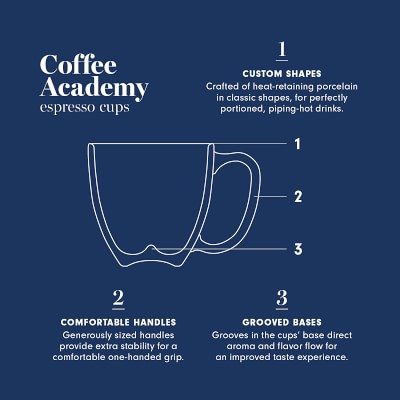 Coffee Academy Espresso Cups, Set of 4