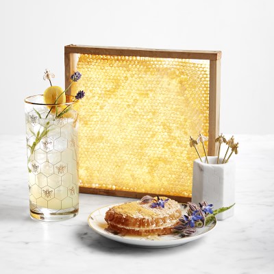 Williams Sonoma Marble & Brass Bee Cocktail Picks