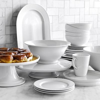 Pillivuyt Basketweave Porcelain Cereal Bowls, Set of 4