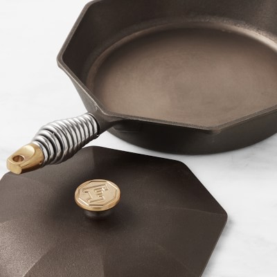 FINEX 4-Piece Seasoned Cast Iron Skillet Fry Pan Set with Lids, 10