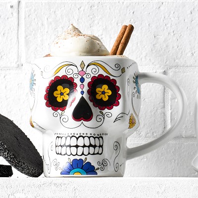 Day of the Dead Skull Figural Mugs