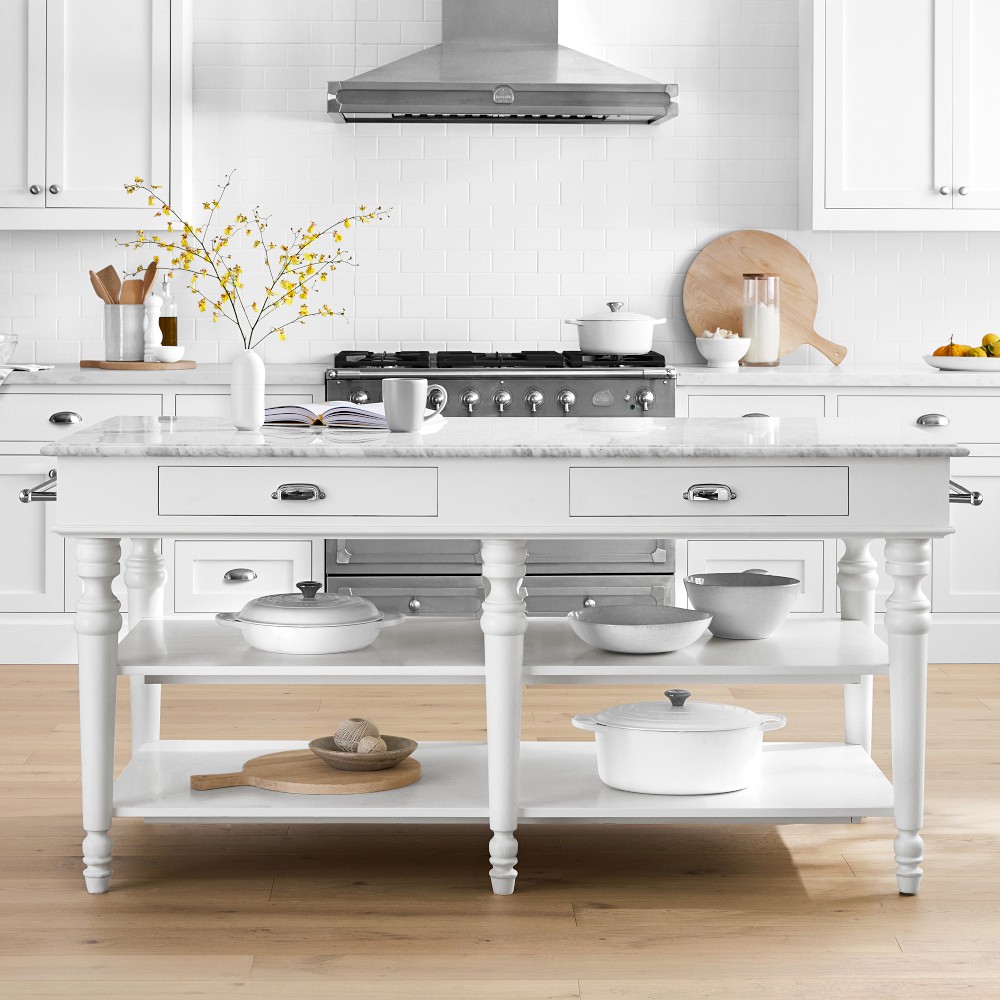 Larkspur Marble-Top Kitchen Island (72