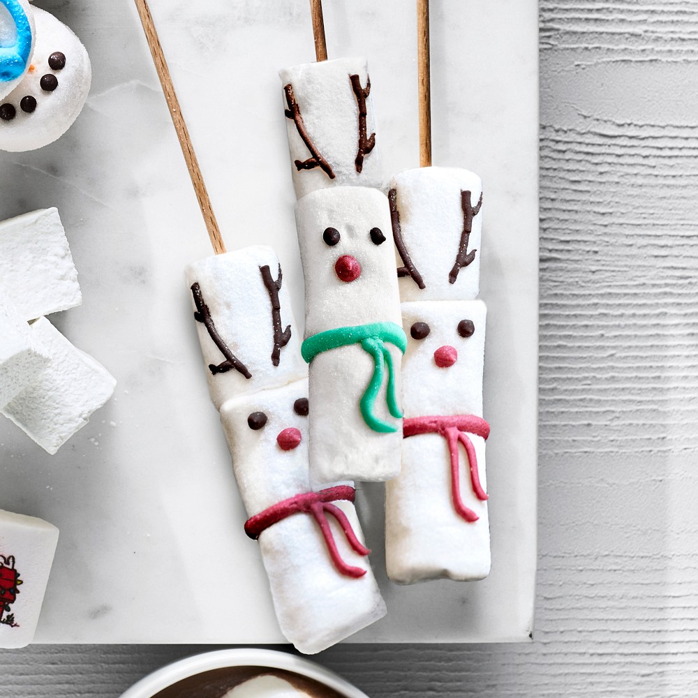 Williams Sonoma Marshmallow Reindeer on Sticks, Set of 4