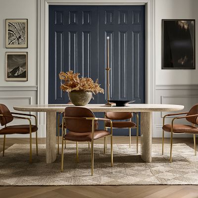 Radius Travertine Dining Table (96