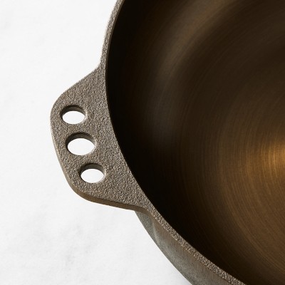 Smithey Seasoned Cast Iron Covered Deep Skillet, 11