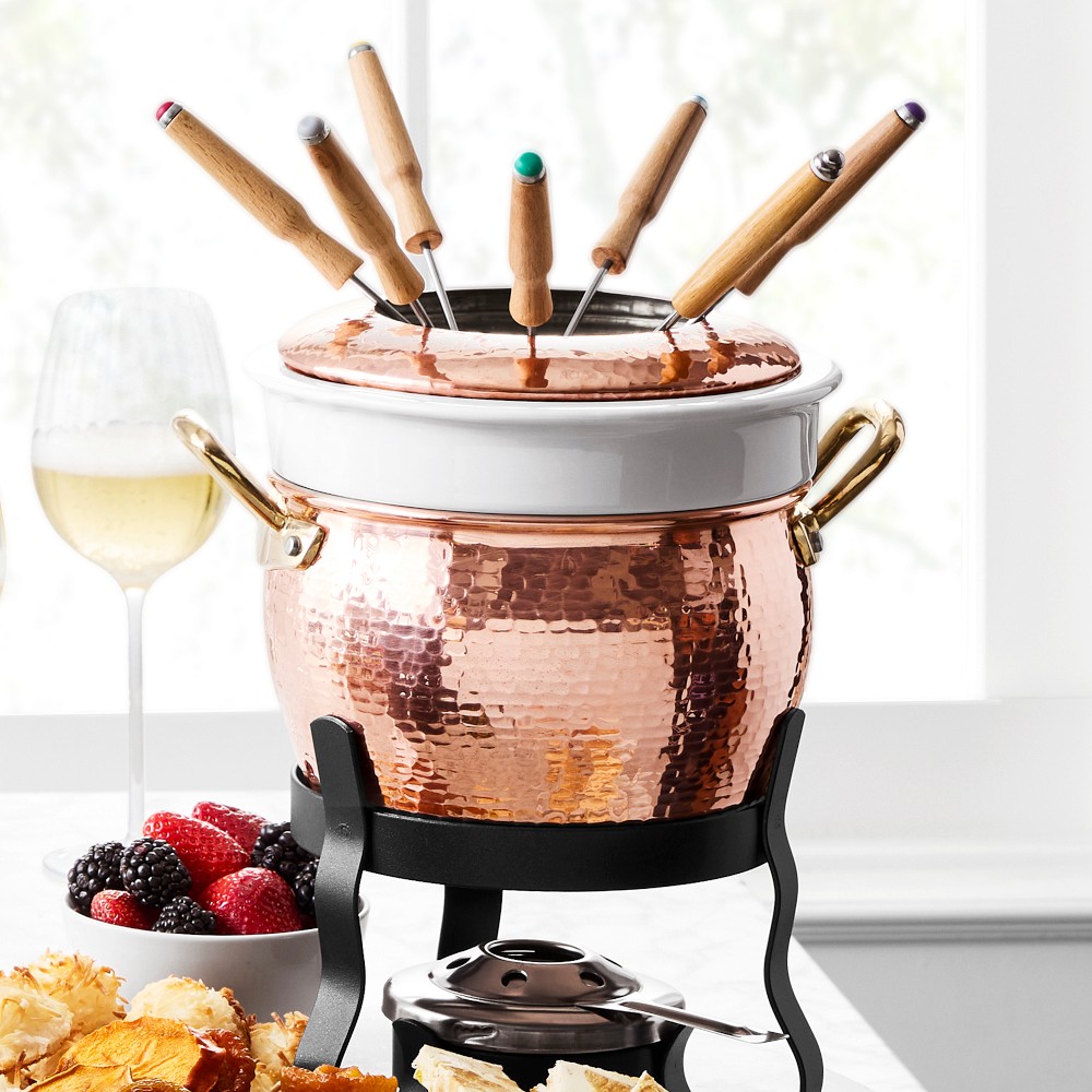 Ruffoni Historia Hammered Copper Fondue Pot, 1-Qt.