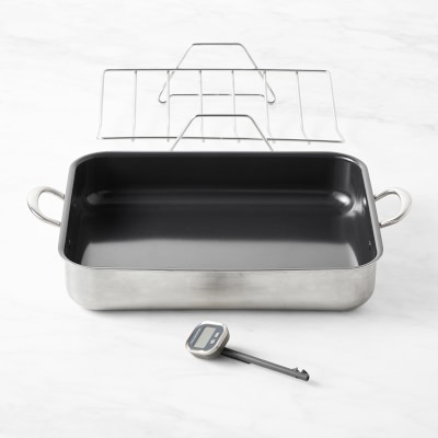 GreenPan™ Premiere Stainless-Steel Ceramic Nonstick Roaster, 16