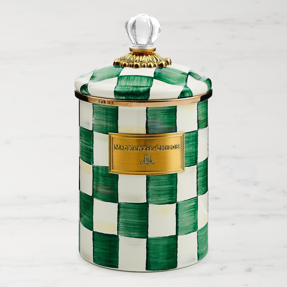 MacKenzie-Childs Emerald Check Canister