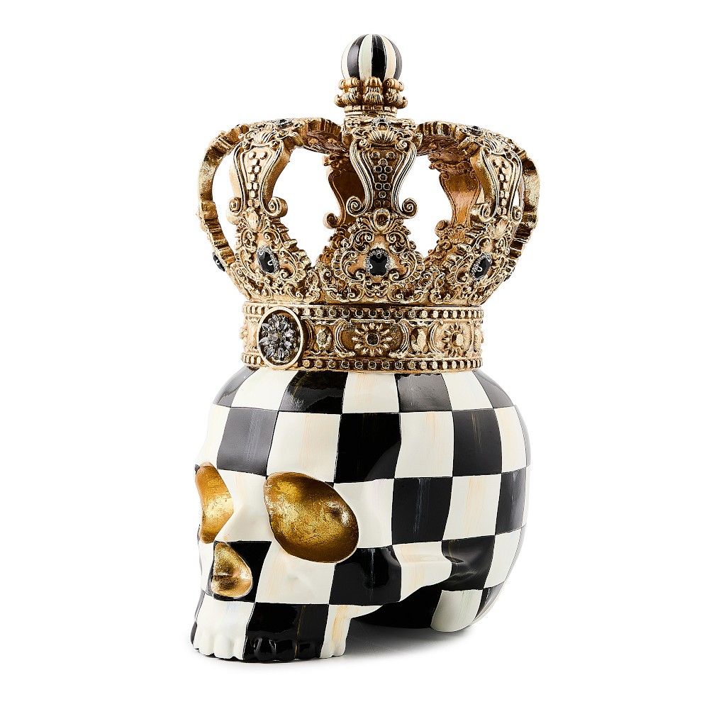 Mackenzie Childs Courtly Check Crowned Skull